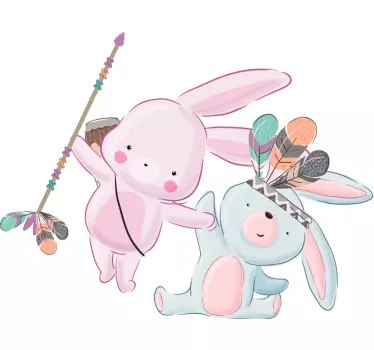 Iepurași decor de perete de animale - TenStickers