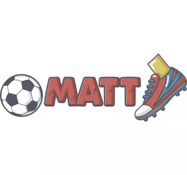 Autocolant personalizat de fotbal cu minge și pantofi - TenStickers