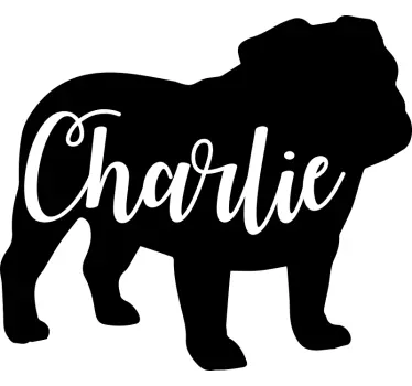 Nume personalizat autocolant britanic silueta bulldog - TenStickers