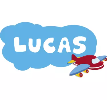 Numit avion și ilustrație cloud art art - TenStickers