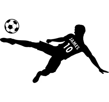 Jucător de fotbal cu nume și numbe autocolant de zid de fotbal - TenStickers