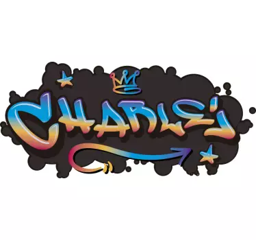 Graffiti nume beton fundal decal urban - TenStickers