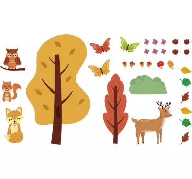 Autocolant de perete dormitor pentru animale în stil nordic - TenStickers
