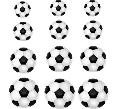 Fotbal set de dimensiuni diferite autocolant perete fotbal - TenStickers