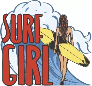 Surfist fata decal de surf - TenStickers