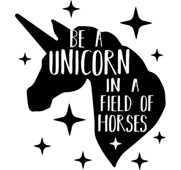 Fi un unicorn într-un câmp de autocolant de perete fantezie cai - TenStickers