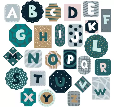 Alfabet stil nordic alfabet perete decal - TenStickers