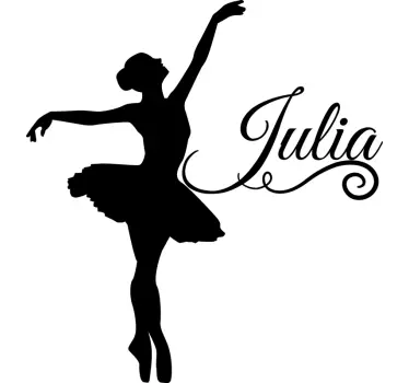 Dansator de balet silhoutte cu autocolant de perete dance - TenStickers