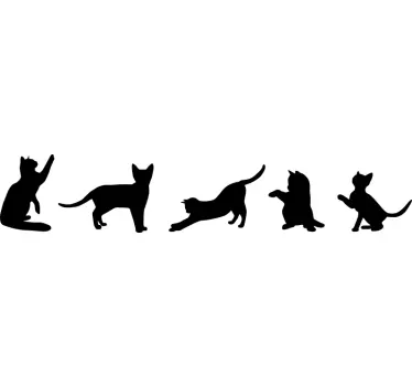 Dansuri pisici decal perete - TenStickers