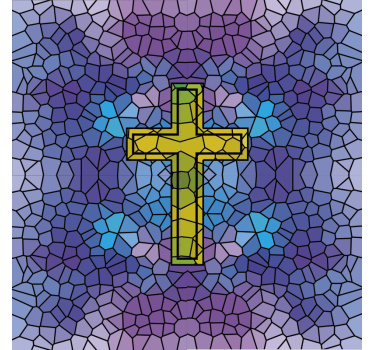 Sfânt cruce vitraliu decal - TenStickers