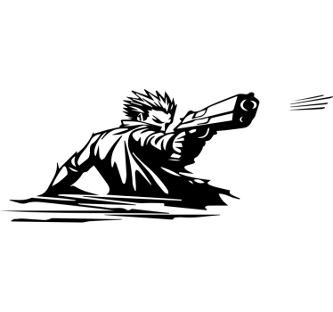 Pistol auto masina decal - TenStickers