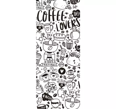 Timp de cafea translucid desene fereastră decal - TenStickers