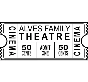 Autocolant personalizat de cinema bilet de teatru personalizat - TenStickers
