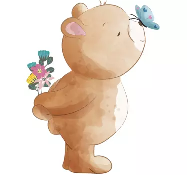 Urs și fluture perete decal - TenStickers