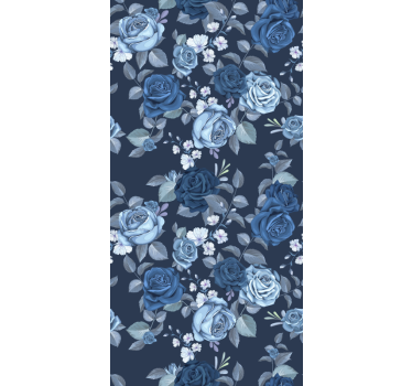 Trandafiri albastru frigider pachet decal - TenStickers