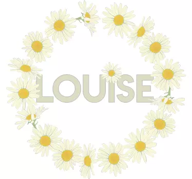 Coroană de margarete cu autocolant personalizat - TenStickers