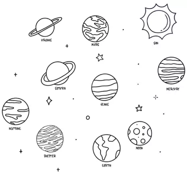 Planetele autocolantului spațial al sistemului solar - TenStickers