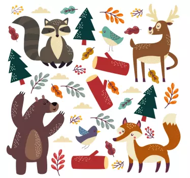 Animalele pentru copii decalc de animale sălbatice - TenStickers