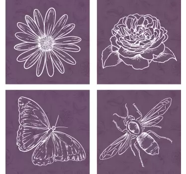 Model de botanică vintage transfer de țiglă - TenStickers