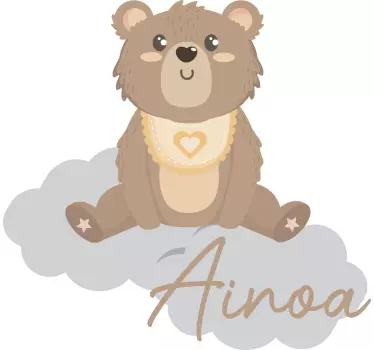 Nume urs și nori autocolant de animale sălbatice - TenStickers