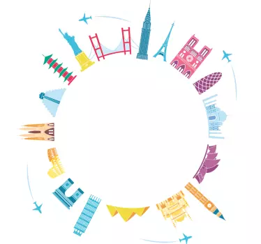 Ceas de monumente celebre autocolant ceas - TenStickers