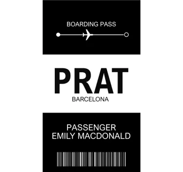 Personalizabil decal bilet de avion aeroport - TenStickers