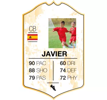 Autocolant de fotbal card cu statistici jucător javier - TenStickers