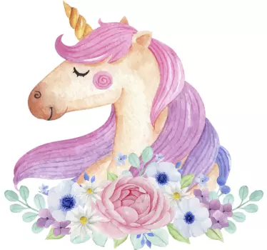 Acuarelă unicorn basm decal perete - TenStickers