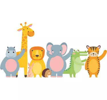 Jungle puppies illustration wall art decal - TenStickers