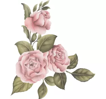 Bujor cadru floare decal perete - TenStickers