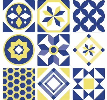 Transfer de gresie galbenă și albastră - TenStickers