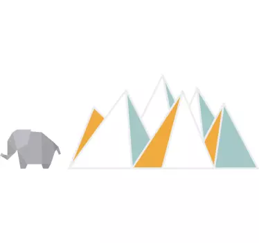 Stil geometric cu un autocolant ilustrativ de elefant - TenStickers