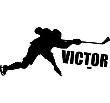 Autocolant de fotbal silueta unui jucător de hochei - TenStickers