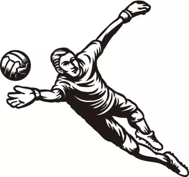 Portarul de fotbal oprind un autocolant de perete de fotbal - TenStickers