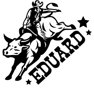 Autocolant de fotbal taur călare cowboy personalizat - TenStickers