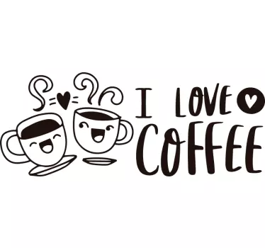 îmi place adeziv de perete cu băuturi de cafea - TenStickers