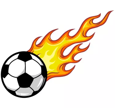 împușcând autocolant de fotbal cu bile de foc - TenStickers