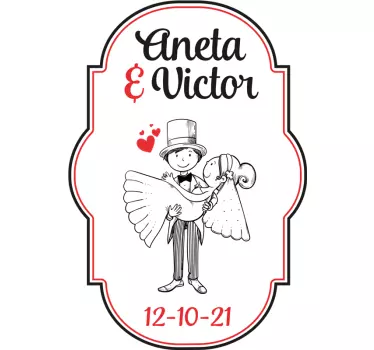 Sticla de nunta tally vinil decal de nunta - TenStickers