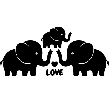 Etichete animale iubește elefanții împreună - TenStickers