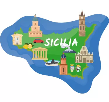 Autocolant sicilian frumos icoane oraș - TenStickers