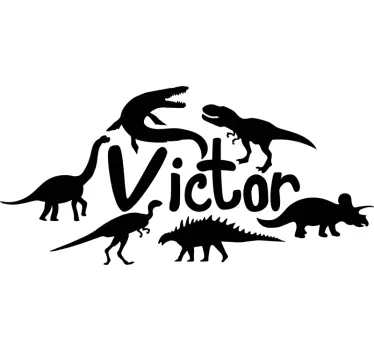 Diverse autocolante de perete personalizate dinozauri - TenStickers