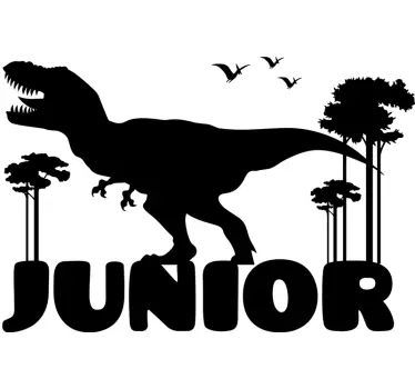 Autocolant de perete cu nume personalizat t-rex - TenStickers