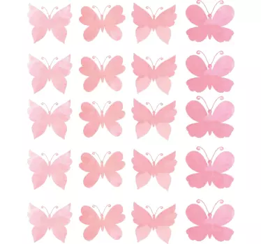 Fluturi roz fluture decalcomanii pentru pereți - TenStickers