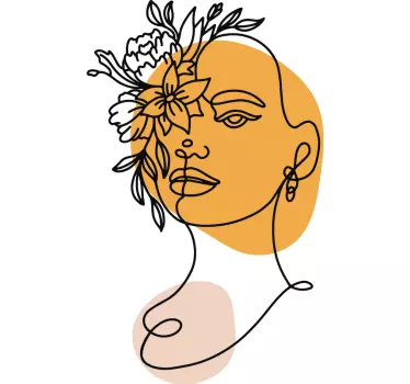 Portret minimalist al unei femei decalcomanie fereastră - TenStickers