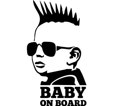 Decalcomanie vinil rock baby in car - TenStickers