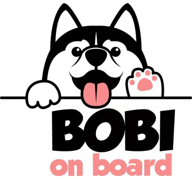 Câine cu autocolant cu nume personalizat - TenStickers