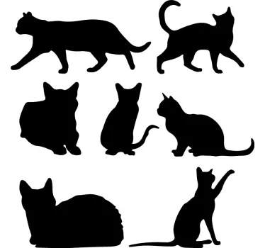 7 siluete de pisici decal de câine - TenStickers