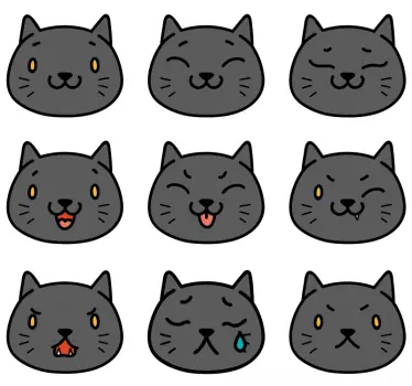 9 drăguț pisici de desene animate câine decal - TenStickers