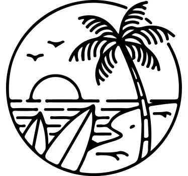 Sigla de plajă de surf decalcomanie de surf - TenStickers
