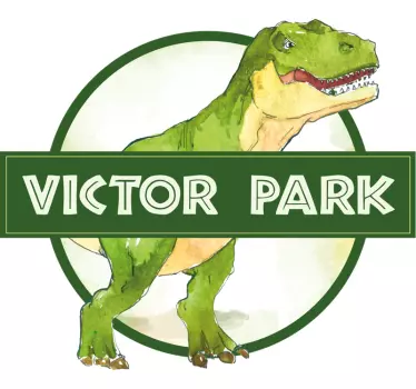 Autocolant de perete personalizat semn dinozaur - TenStickers